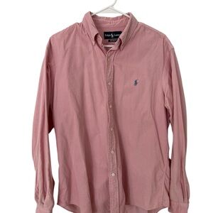 Ralph Lauren Corduroy Pink Button-Up Shirt Size L